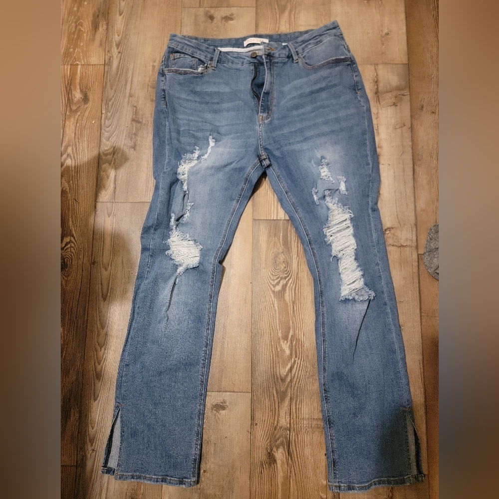 Chic soul distressed flare jeans size 18